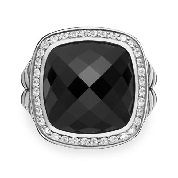 David Yurman Albion Ring-Black Onyx with Diamonds - Picture 3 of 16
